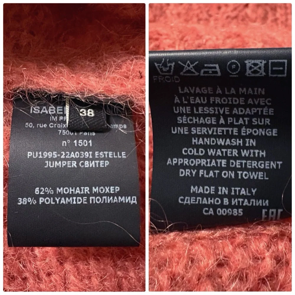 Isabel Marant Estelle Mohair Blend Sweater in Orange‎ Red
